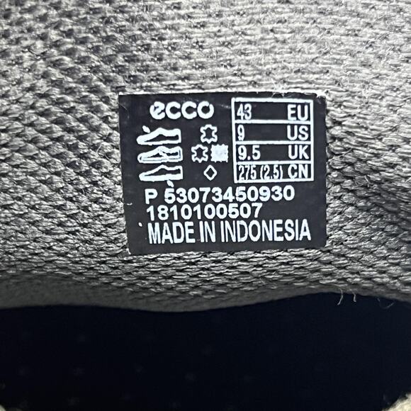 ECCO Kyle Classic Street Sneakers Men Size 9 Brown Leather Casual Comfort Shoes
